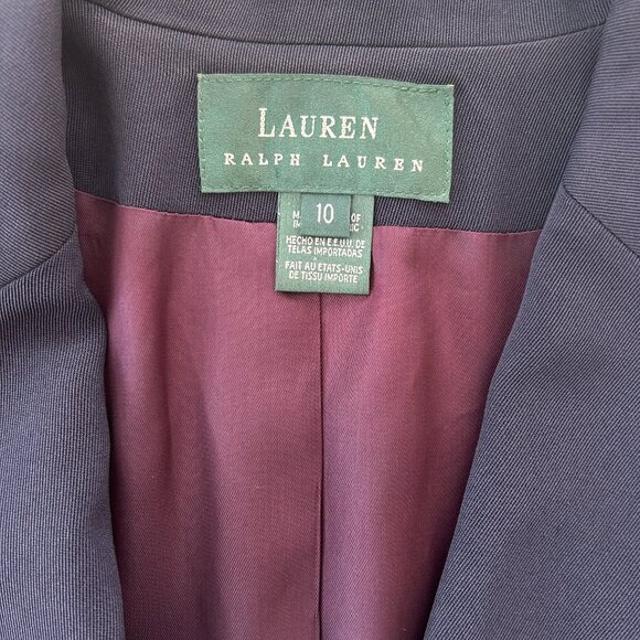 Lauren Ralph Lauren Tailored Longline Navy Blazer Women Size 10 - Picture 8 of 10